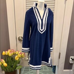 Cabana Life Navy Blue Long Sleeve Dress